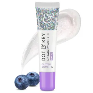 Lip Balm Vitamin C   E Spf 30   Glitter Bomb|Mess Free Glitter Lip Balm|Glossy&Plumpy Moisturized Lips|Non Stop Glittery Shine|Controls Tan&Fades Lip Pigmentation|For Women|12 Gm, Transparent