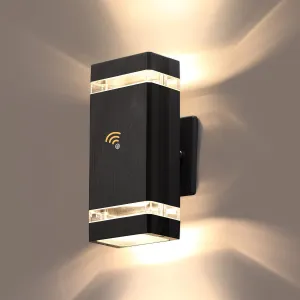 LMP Dusk to Dawn Outdoor Lighting, Wall Sconce with 5w LED Bulbs, Outside Lights for House IP65 Waterproof Aluminum Up and Down Outdoor Lights for House, Garage, Porch, Doorway