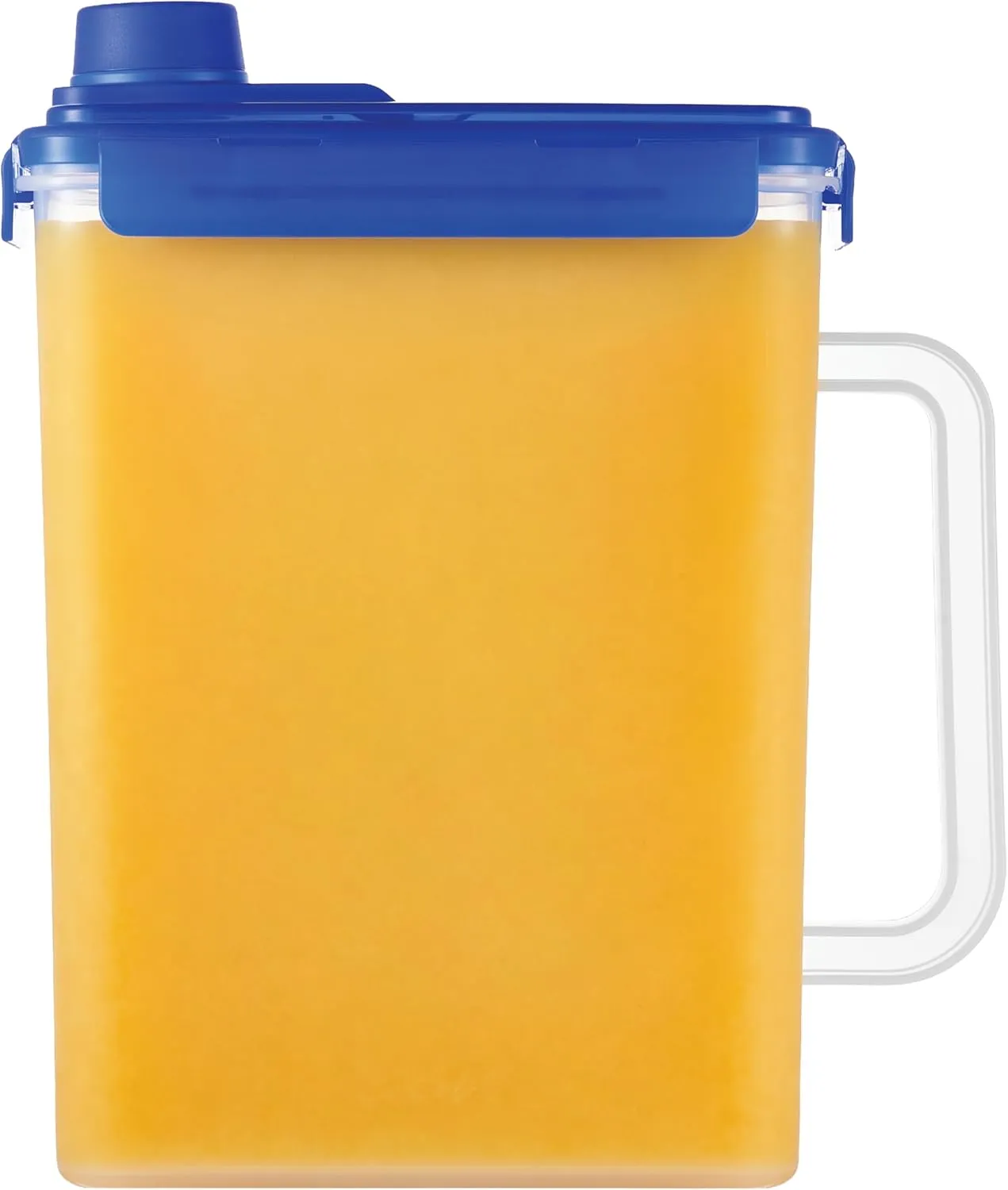 LocknLock Aqua Fridge Door Water Jug with Handle BPA Free Plastic Pitcher with Screw Top Lid Perfect for Making Teas and Juices, 1 Gallon, Blue