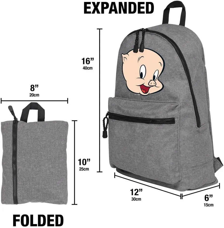 LOGOVISION Looney Tunes Porky Pig Lightweight Backpack for Work School Daily Use Packable for Travel