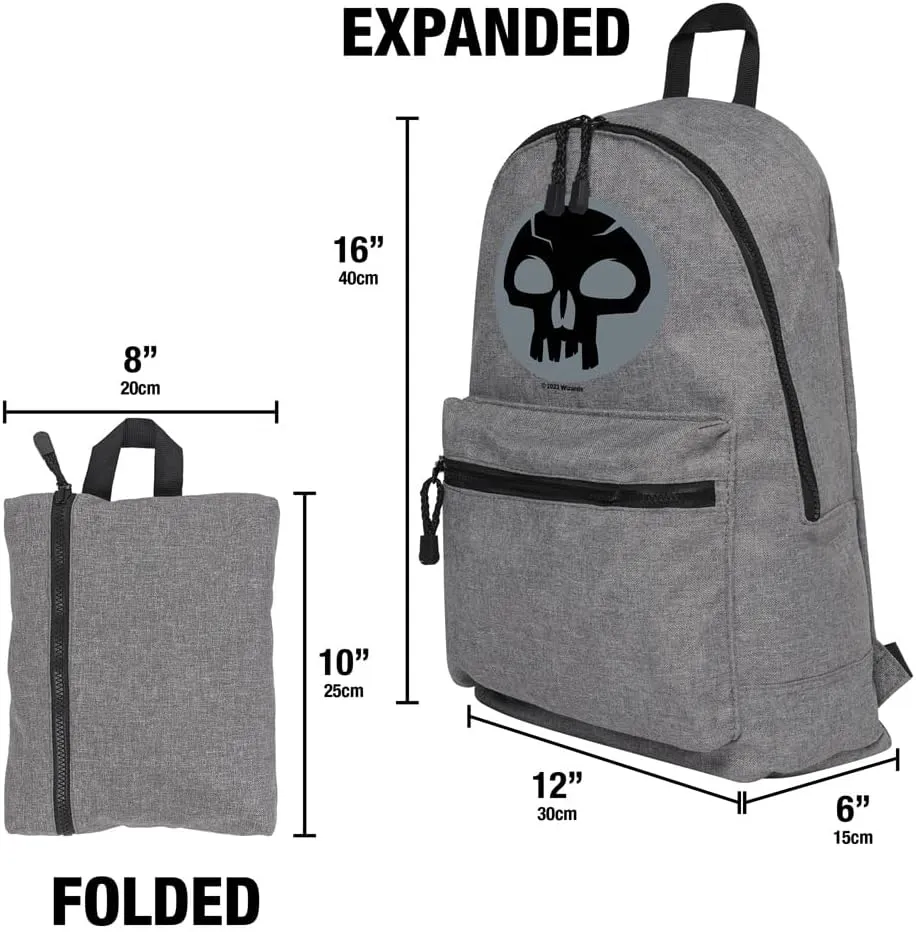 LOGOVISION Magic The Gathering Black Mana Symbol Lightweight Backpack for Work School Daily Use Packable for Travel