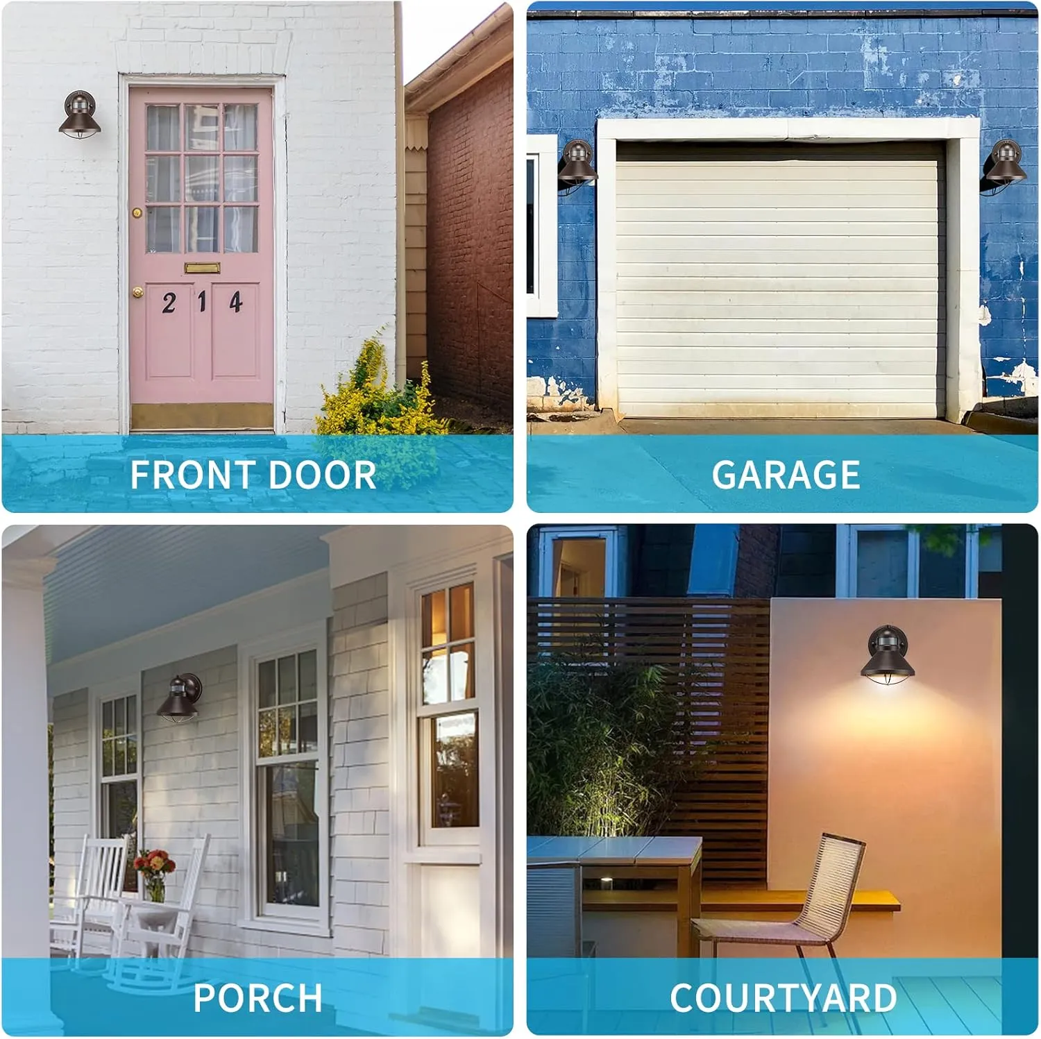 LONEDRUID Motion Sensor LED Outdoor Barn Lights Brown Exterior Wall Lantern Dusk to Dawn Outside Wall Mount Sconce Lighting Fixtures Antique Farmhouse Porch Lamp for House Patio Garage Front Door