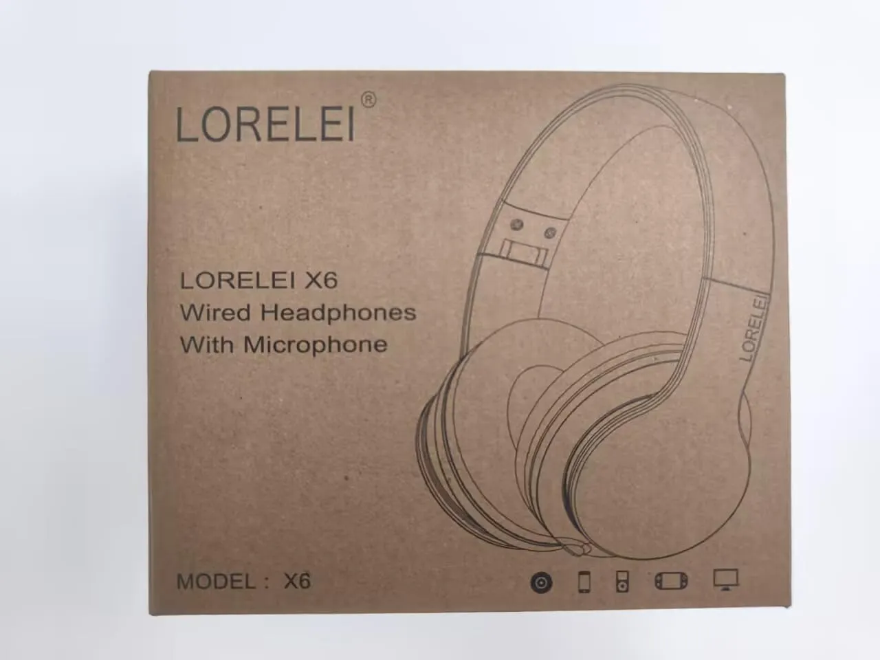 LORELEI X6 Over-Ear Headphones with Microphone, Lightweight Foldable & Portable Stereo Bass Headphones with 1.45M No-Tangle, Wired Headphones for Smartphone Tablet MP3 / 4