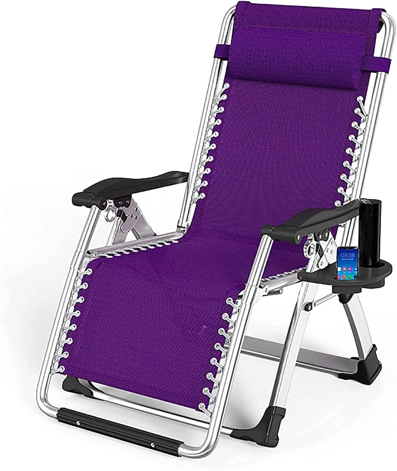 Lounge Chair, Chair Folding Recliner Chair Camping Household Adult Portable Beach Lazy Chair for Garden and Outdoor Camping,A