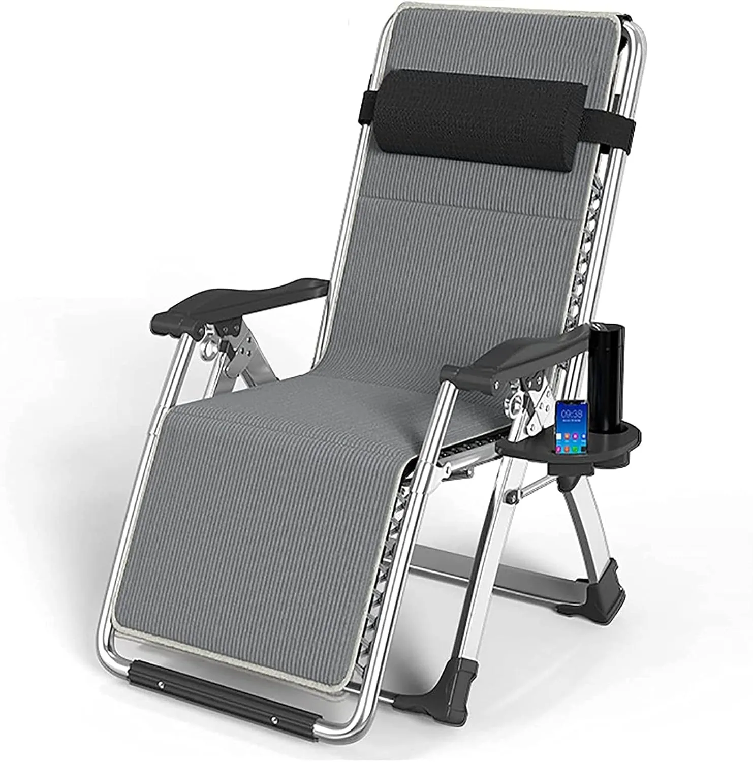 Lounge Chair, Chair Folding Recliner Chair Camping Household Adult Portable Beach Lazy Chair for Garden and Outdoor Camping,A