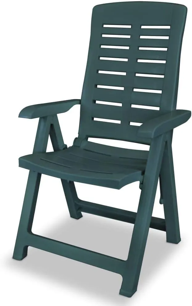Lounge Chair, Pool Chair, Reclining Patio Chairs 6 pcs, Easy to Clean Suitable for Patio, Porch, Backyard, Balcony, Garden Plastic Green