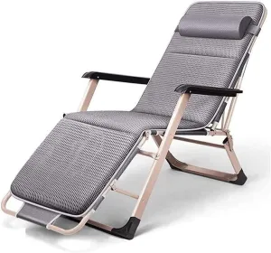 Lounge Chair Recliners Folding Recliner, Zero Gravity with Armrests Folding Lounge Chair Widened Chair ForIndoorLazy Chair OutdoorGarden Fishing Beach Camping Deck Reclining Chair