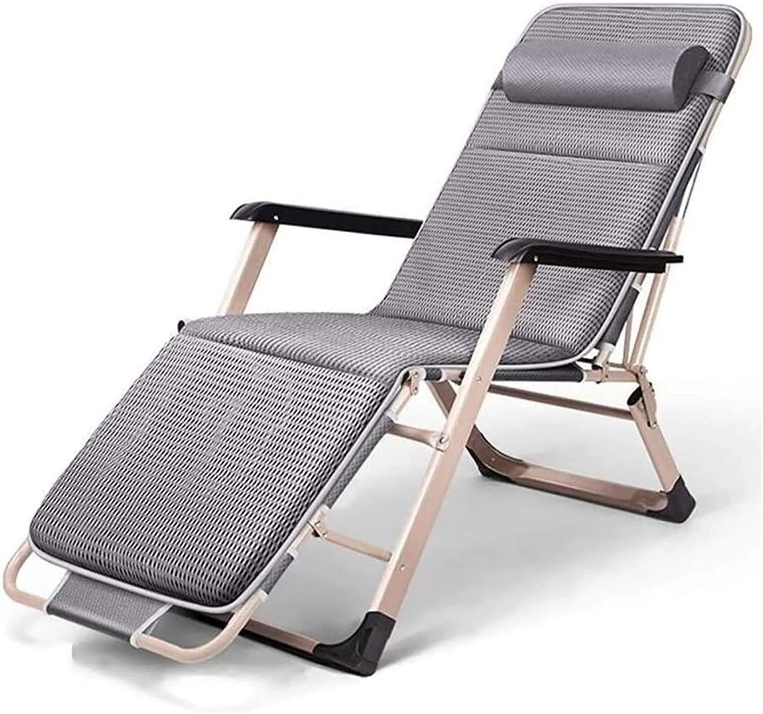 Lounge Chair Recliners Folding Recliner, Zero Gravity with Armrests Folding Lounge Chair Widened Chair ForIndoorLazy Chair OutdoorGarden Fishing Beach Camping Deck Reclining Chair