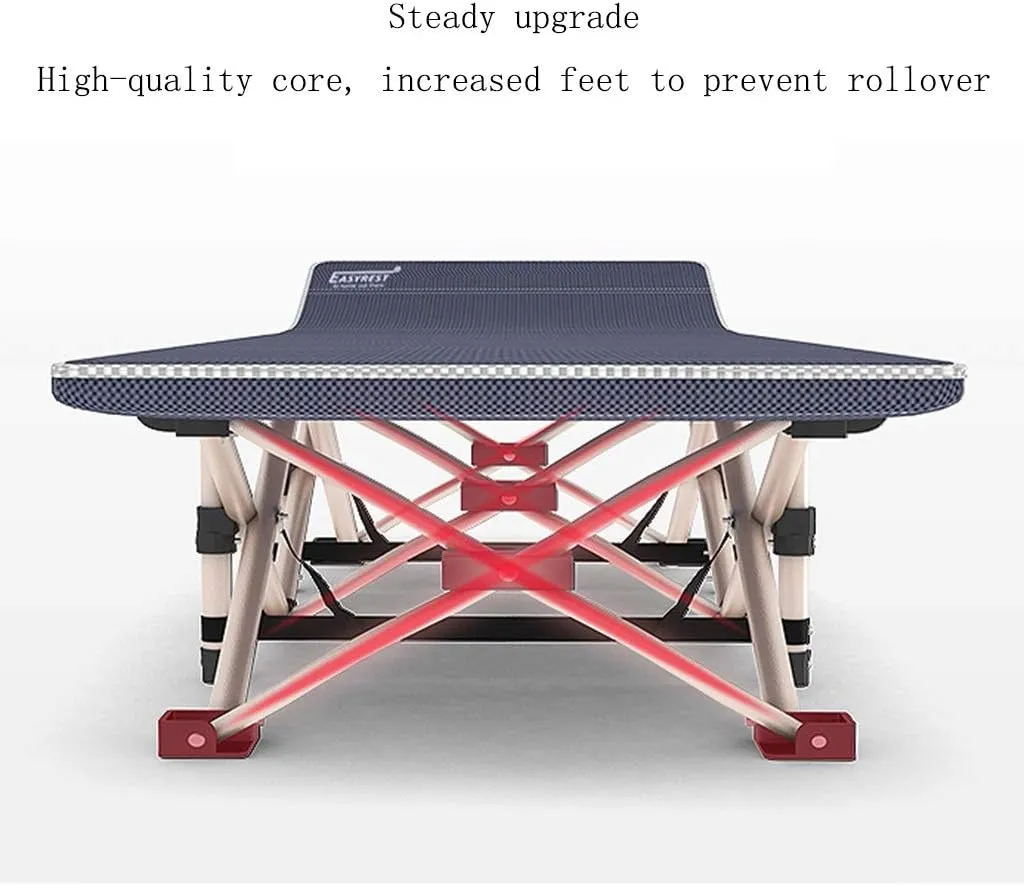 Lounge Folding Reclining Chair Garden Folding Deck Chair, Travel Vehicle Convenient Single Bed, Reinforced Steel Tube, with Anti-Skid Foot Pad and Handbag Beach Sun Lounger Chairs