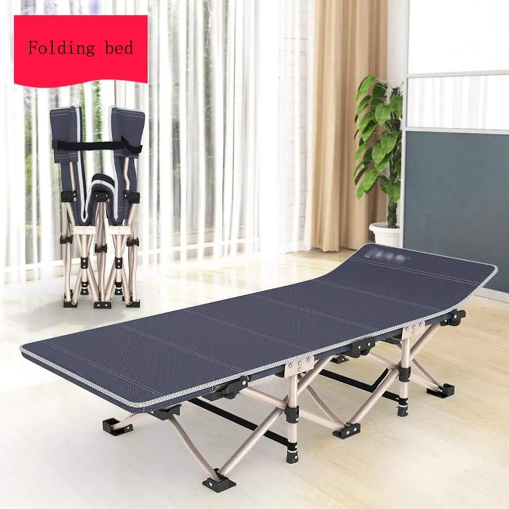 Lounge Folding Reclining Chair Garden Folding Deck Chair, Travel Vehicle Convenient Single Bed, Reinforced Steel Tube, with Anti-Skid Foot Pad and Handbag Beach Sun Lounger Chairs