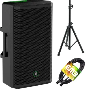 Mackie Thrash 215 1300-watt 15-inch Powered Loudspeaker with 15" Woofer, 1" Titanium Compression Driver, and Thermal Limiter with EMB Speaker Stand and Cable Thrash215 Bundle