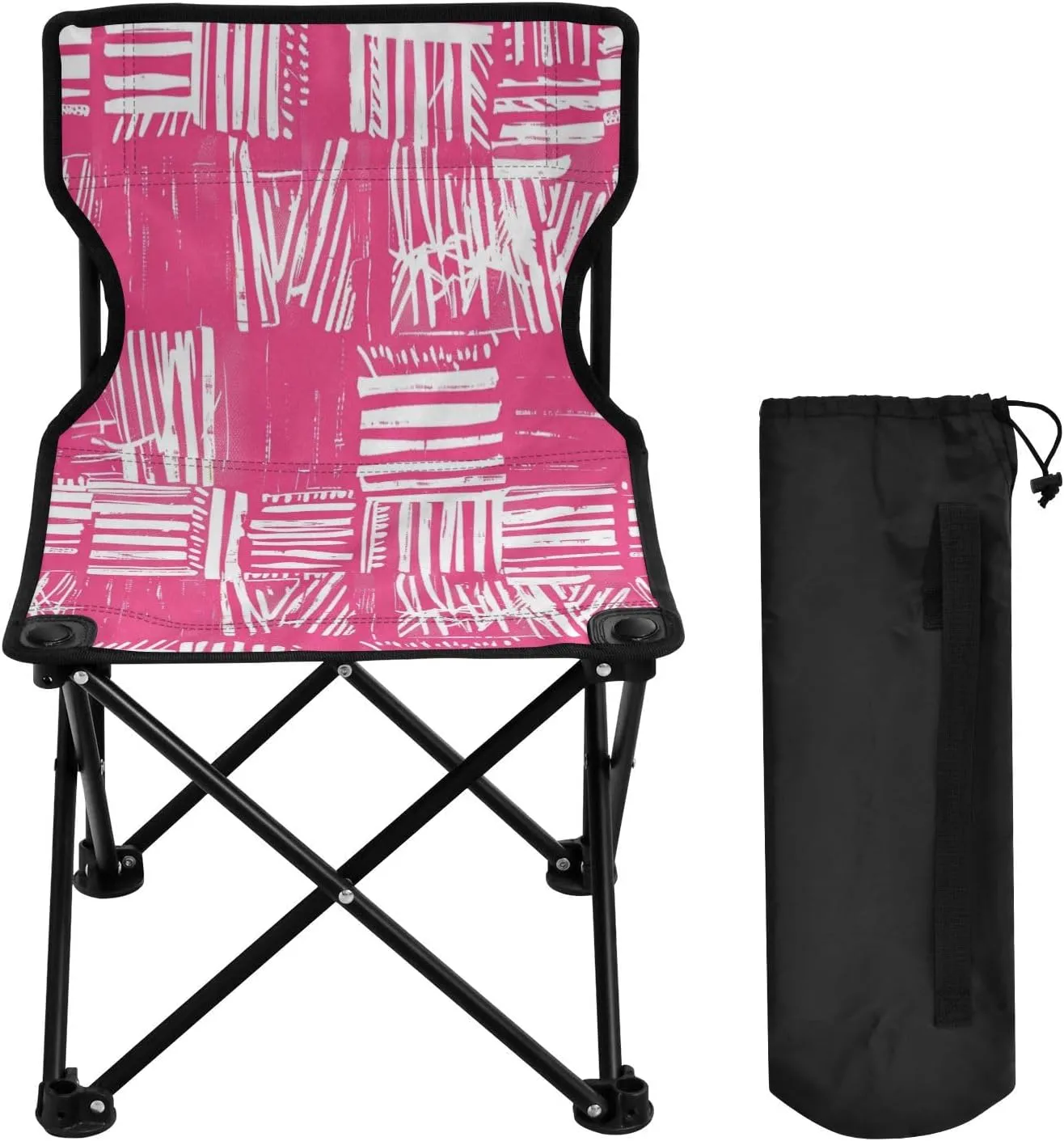 Mandala Flower Pattern Portable Outdoor Folding Chair Anti-Slip Padded Oxford Cloth Stool Camping Chair Small for Beach Hiking Fishing Gardening Quad Camp Chair