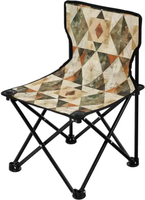 Mandala Plaid Portable Outdoor Folding Chair Anti-Slip Padded Oxford Cloth Stool Camping Chair Small for Beach Hiking Fishing Gardening Quad Camp Chair
