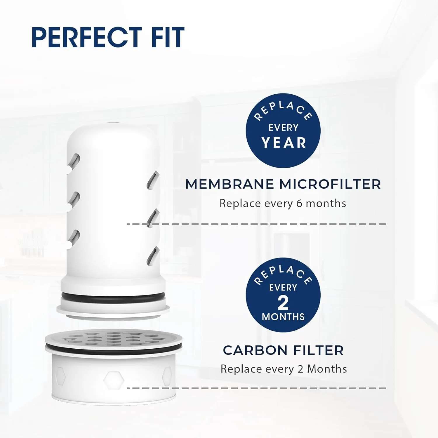 MARRIOTTO Water Filter Replacement for LS Home Dispenser 18 Cup/Glass Pitcher 7 Cup/Plastic Pitcher 10 Cup/Plastic Pitcher 7 Cup, 2 Membrane Micro Filter and 4 Activated Carbon   Ion Exchange Filter
