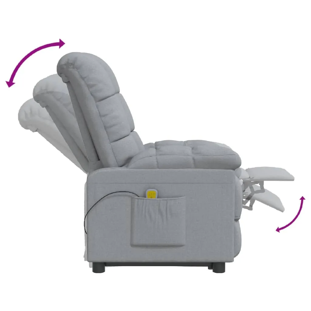 Massage Chair Light Gray Fabric