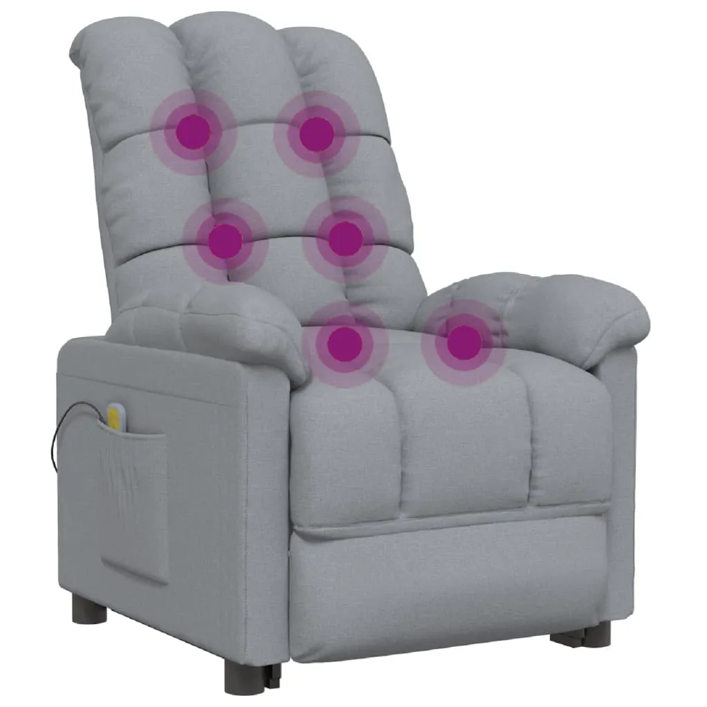 Massage Chair Light Gray Fabric