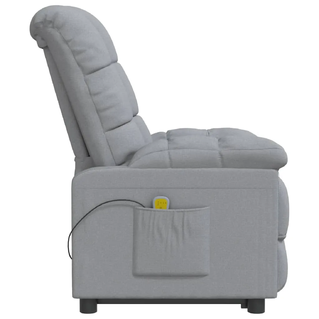 Massage Chair Light Gray Fabric