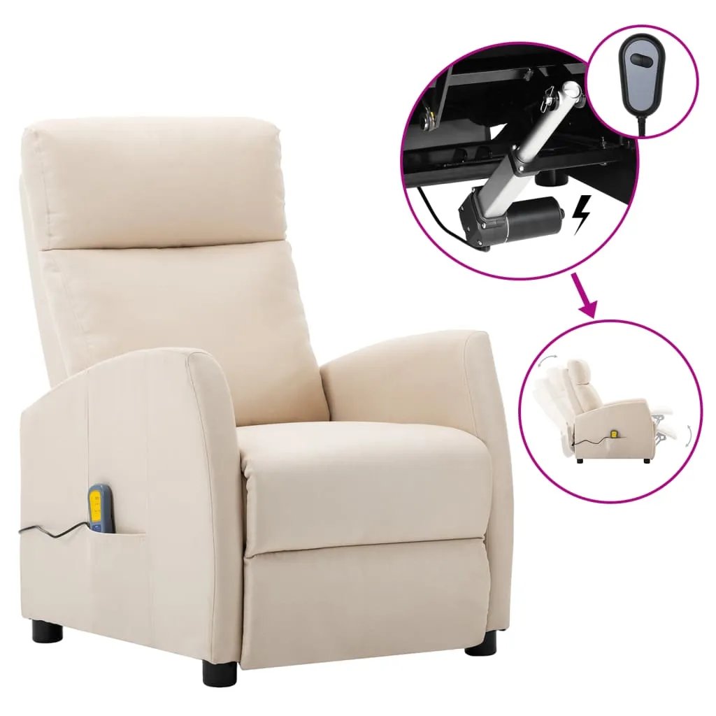 Massage Recliner Chair Electric Push Cozy Armchair for Elderly Fabric