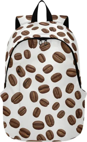 MCHIVER Travel Backpack Colored Simple Coffee Bean Casual Daypack Backpacks Lightweight Carry on Bag Water Resistant Hiking Backpack for Men Women