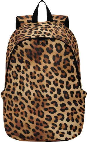 MCHIVER Travel Backpack Leopard Print Fashion Yellow Casual Daypack Backpacks Lightweight Carry on Bag Water Resistant Hiking Backpack for Men and Women
