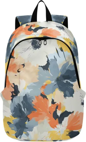 MCHIVER Travel Backpack Poppy Floral Colorful Casual Daypack Backpacks Lightweight Carry on Bag Water Resistant Hiking Backpack for Men and Women