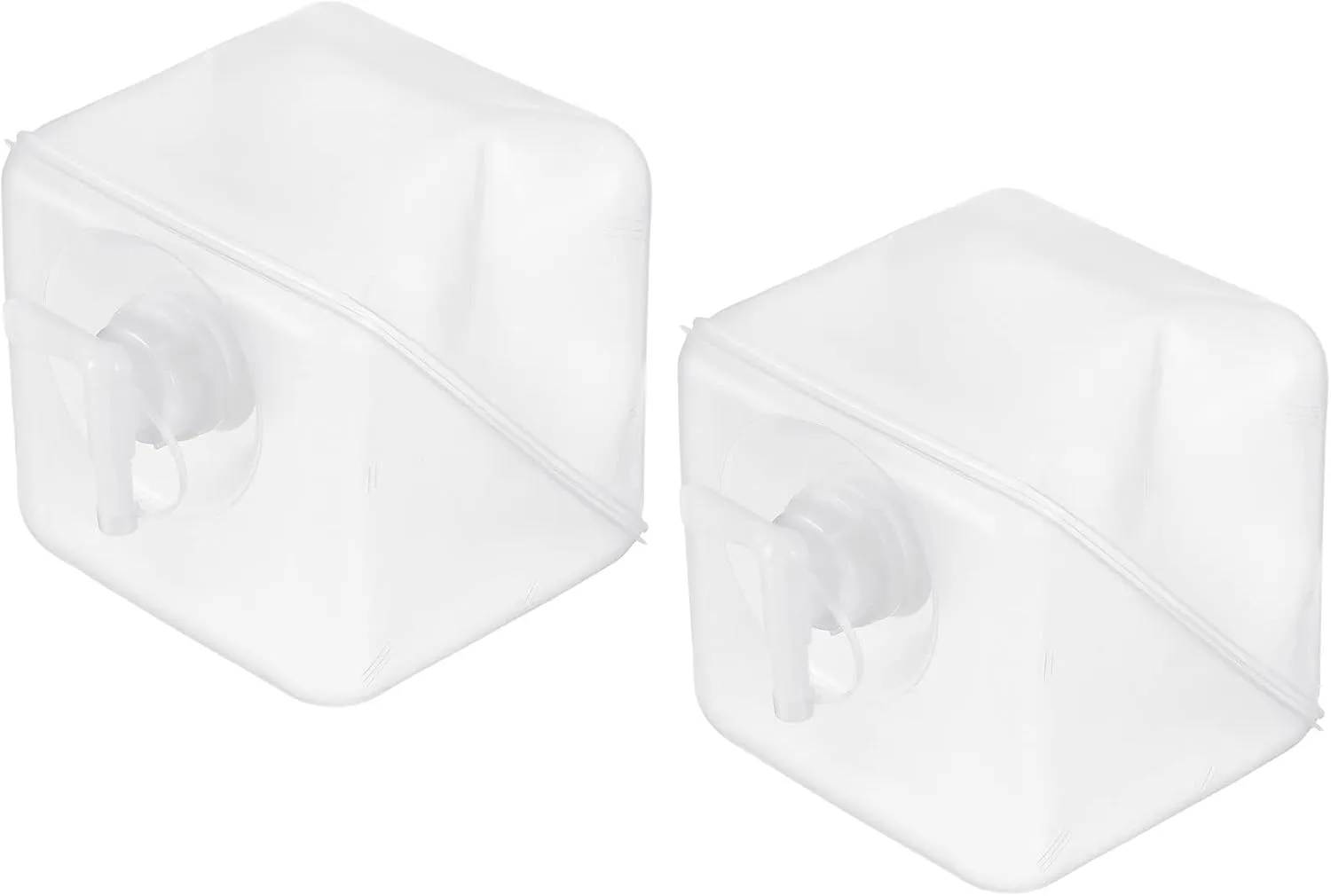 MECCANIXITY Collapsible Water Container 4L 1.06 Gallon Portable Storage Carrier Cube Jug with Spigot Sealing Cap for Outdoor Hiking Camping Boating Swimming, Pack of 2