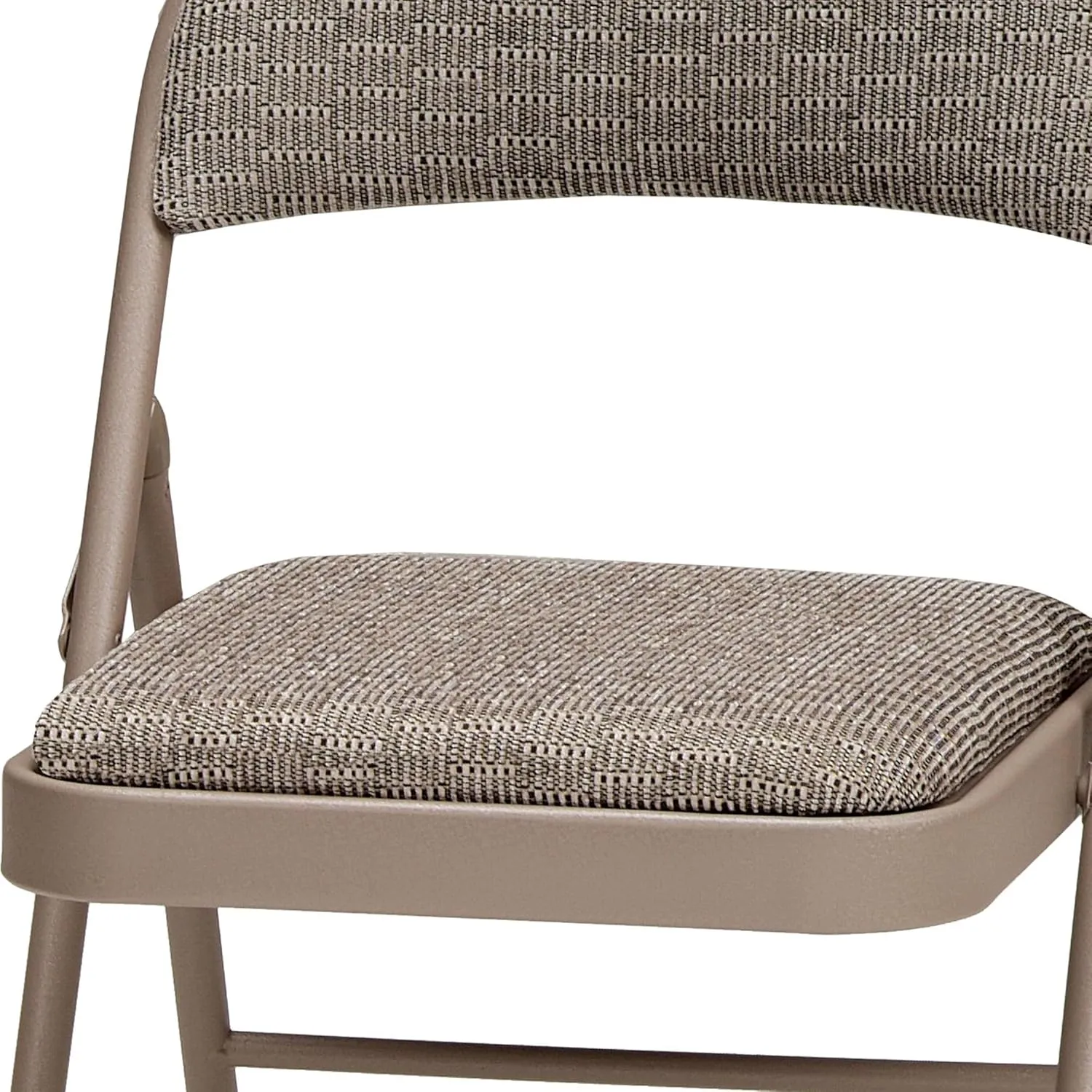MECO 4 Pack Padded Folding Chairs, Cushioned Courtyard Fabric Foldable Chair, Chicory Lace