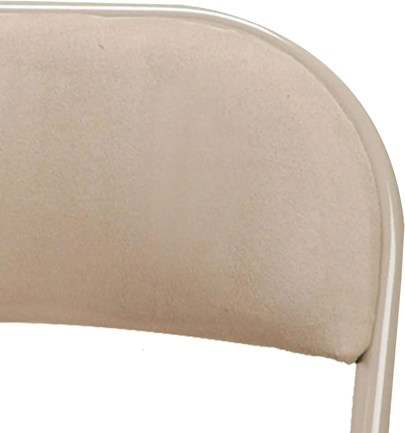 MECO 4 Pack Padded Folding Chairs, Cushioned Sand Fabric Foldable Chair, Buff