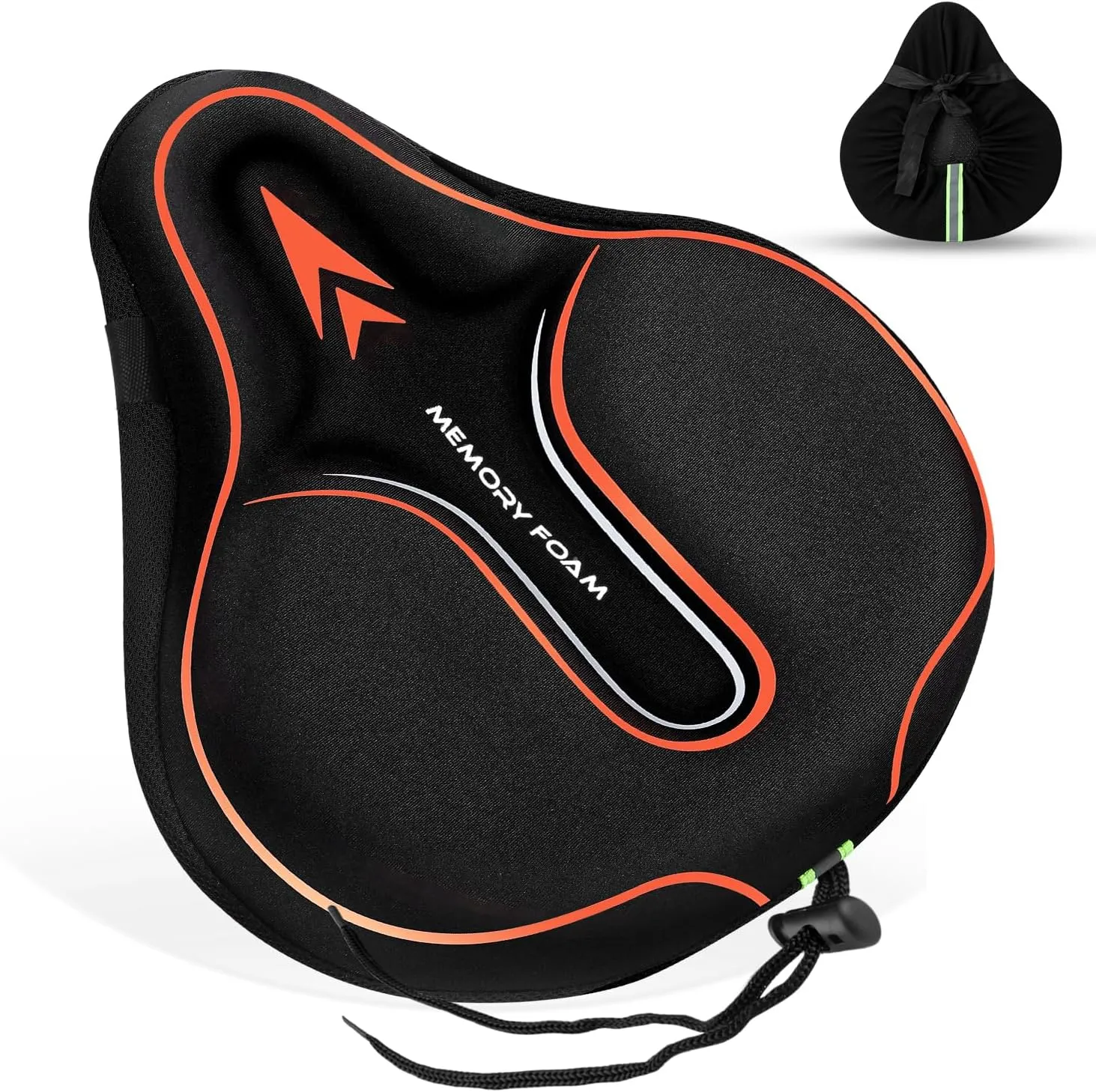 Memory Foam Bike Seat Cover Padded, Soft Bike Cushion for Men & Women, Comfortable Bike Accessories for Bike, Outdoor Indoor Cycling
