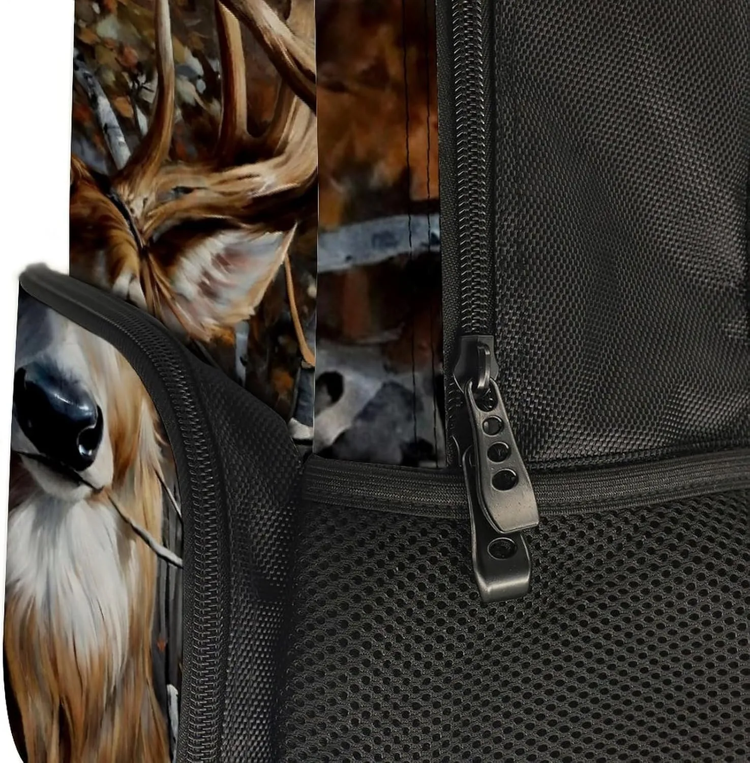 Men & Women Lightweight Camo Elk Deer Withered Branches Casual Daypack Large Capacity Bookbag With Adjustable Shoulder Straps for Gym Business Bicycle