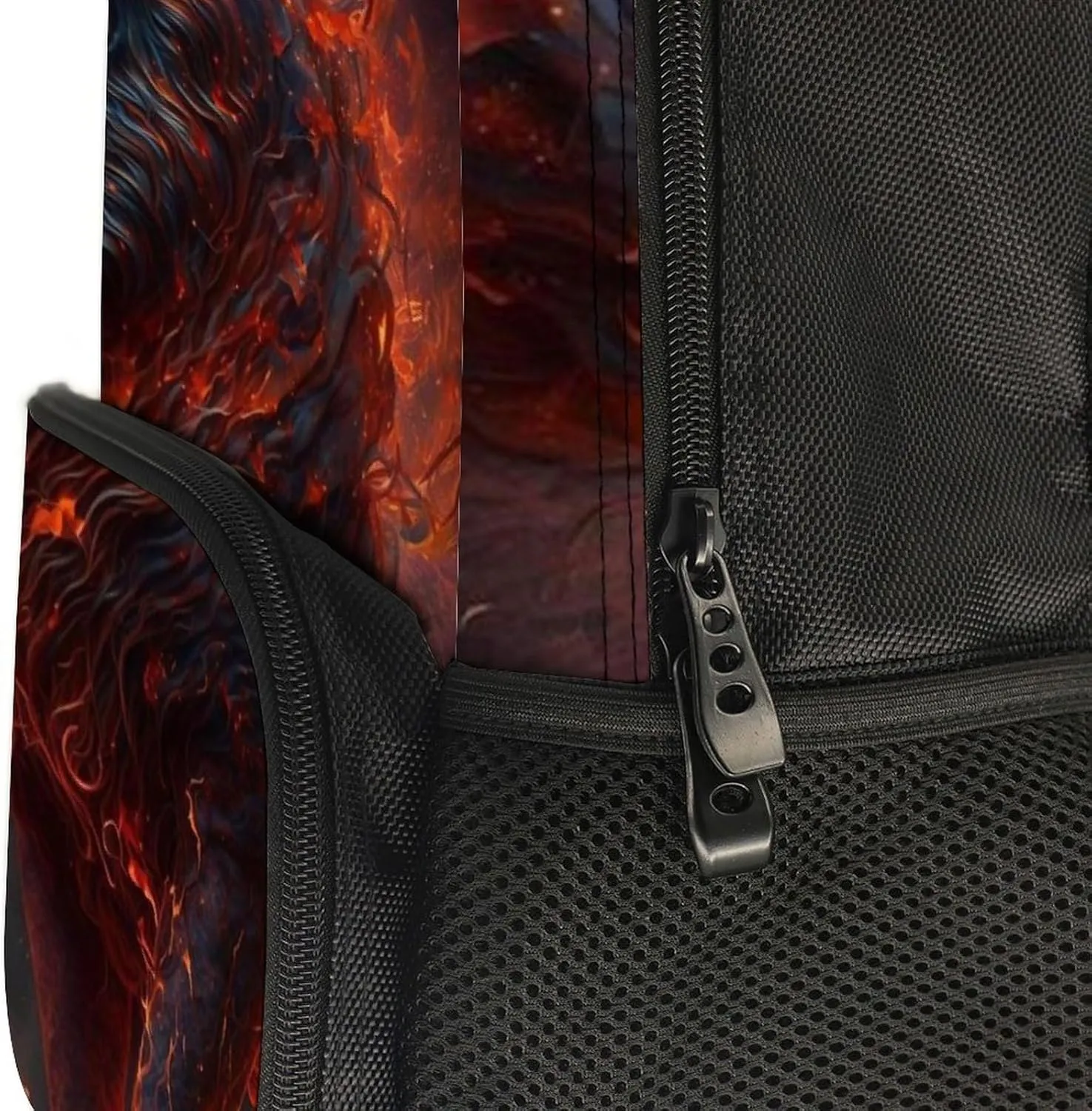 Men & Women Lightweight Cool Lion Fire Surreal Style Art Casual Daypack Large Capacity Bookbag With Adjustable Shoulder Straps for Gym Business Bicycle
