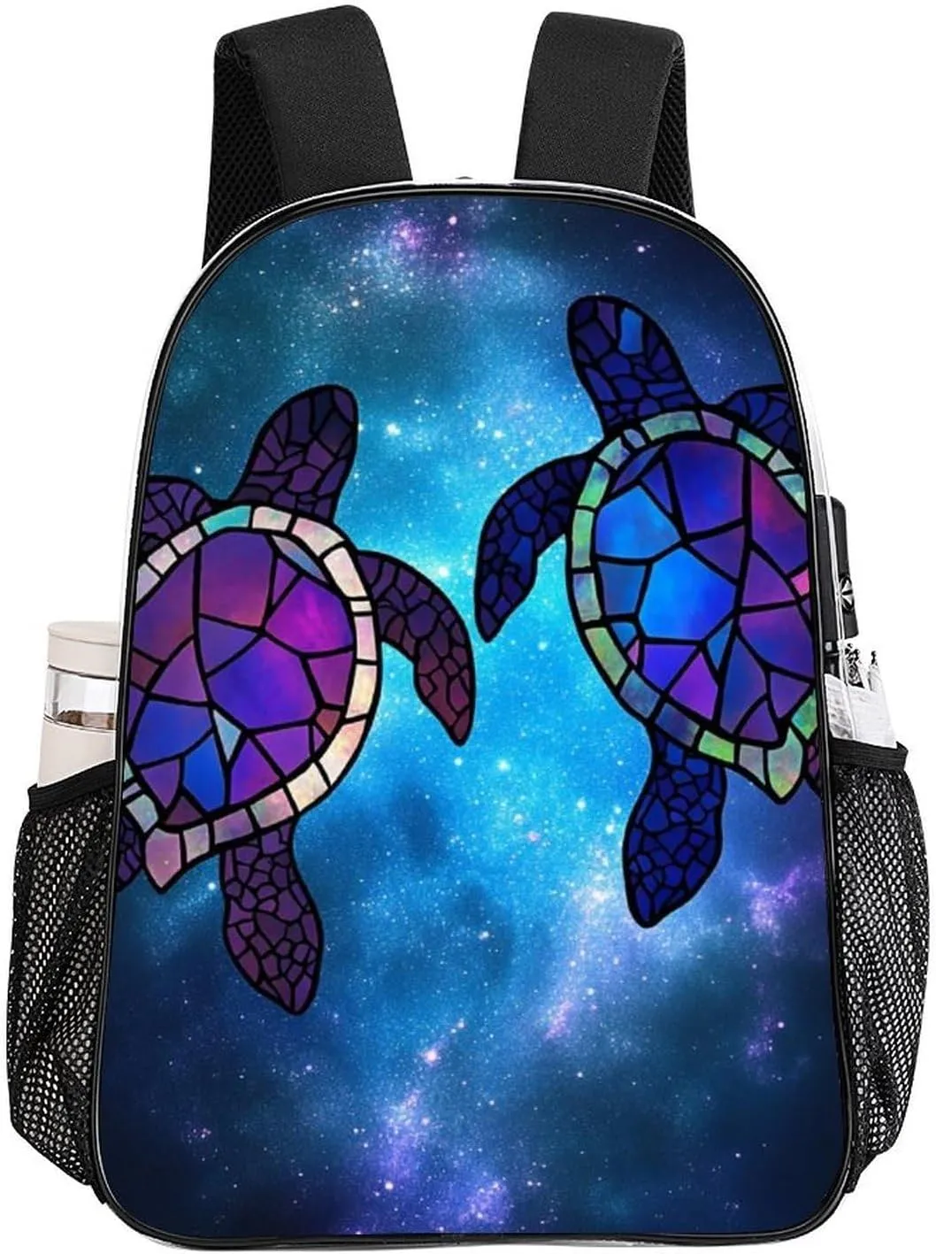 Men & Women Lightweight Sea Turtle Galaxy Art Casual Daypack Large Capacity Bookbag Transparent Bag for Gym Business Bicycle