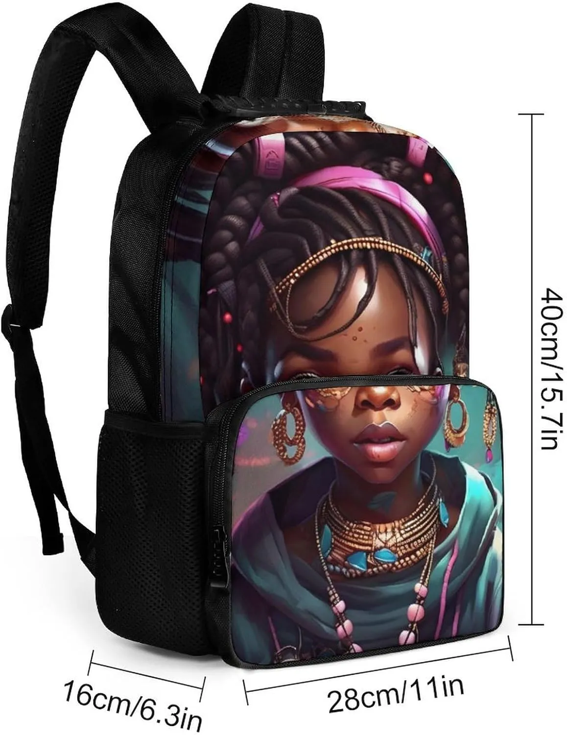 Men Women Lightweight African American Black Women Woman Art Backpack Large Capacity Carry On Bag With Padded Straps for Sports Work Walking Cycling