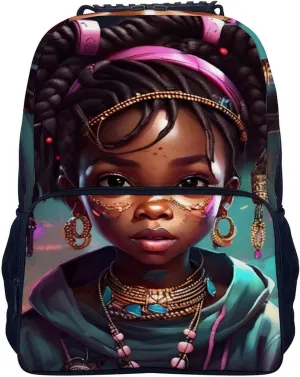Men Women Lightweight African American Black Women Woman Art Backpack Large Capacity Carry On Bag With Padded Straps for Sports Work Walking Cycling