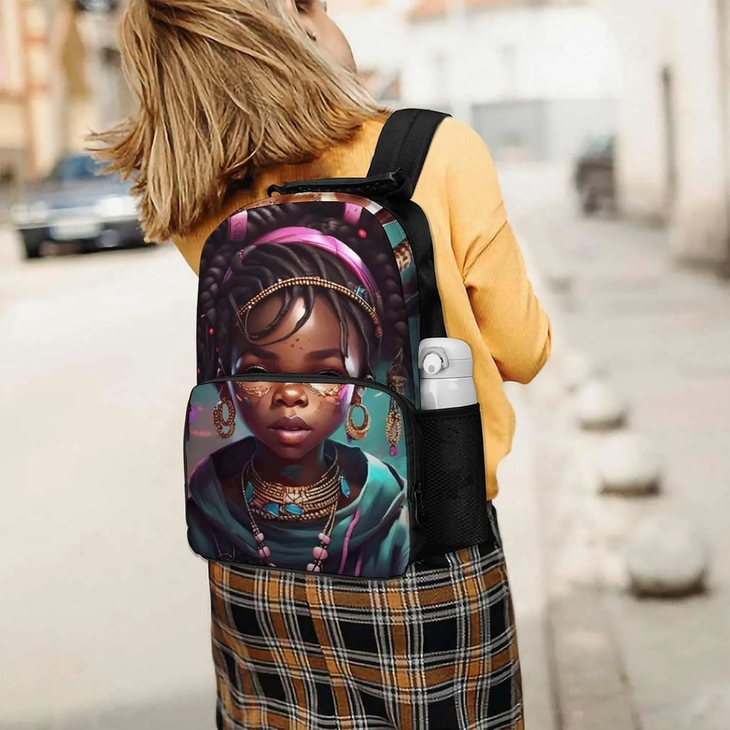Men Women Lightweight African American Black Women Woman Art Backpack Large Capacity Carry On Bag With Padded Straps for Sports Work Walking Cycling