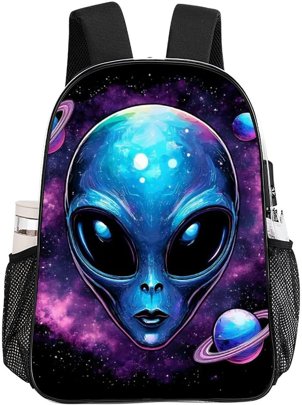 Men Women Lightweight Alien And Ufo Space Universe Art Backpack Large Capacity Carry On Bag Transparent Bag for Sports Work Walking Cycling