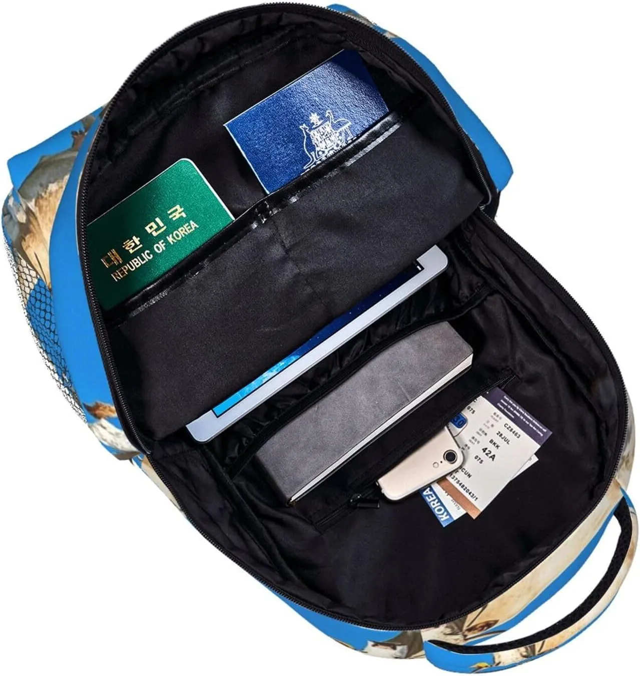 Men Women Lightweight Cute White Cattle Art Backpack Large Capacity Carry On Bag With Padded Straps for Sports Work Walking Cycling