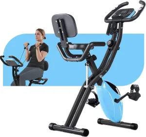 Merax Workout Bike For Home - 4 In 1 Recumbent Exercise Bike and Upright Indoor Cycling Bike Positions, 16 Levels Magnetic Resistance Exercise Bike, Foldable Stationary Bike Machine, Fitness Bike