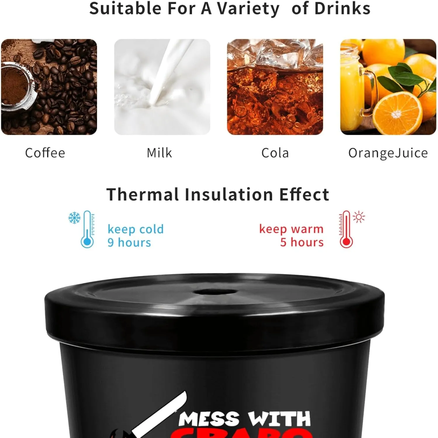 Mess With The Crabo You Get The Stabo Tumbler 20 oz Tumbler with Lid and Straw Insulated Tumblers Stainless Steel Tumblers Funny Gift