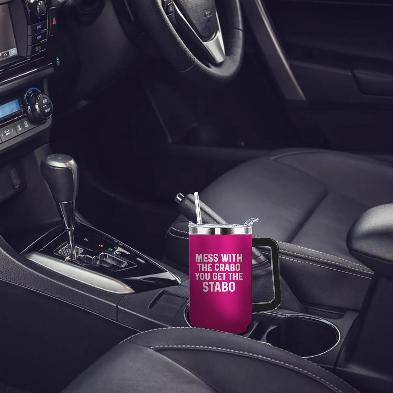 Mess With The Crabo You Get The Stabo Tumbler 40oz Tumbler with Handle Insulated Stainless Tumbler with Lids and Straws funny Gift for Women