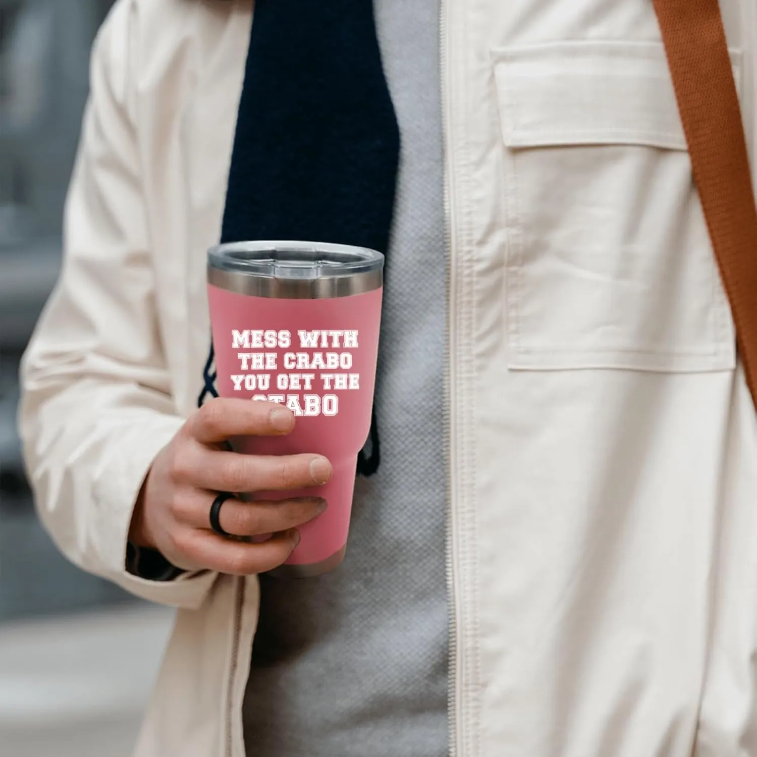 Mess With The Crabo You Get The Stabo Tumbler Insulated for Hot and Cold Tumbler with Lids and Straws funny Gift for Son for Home