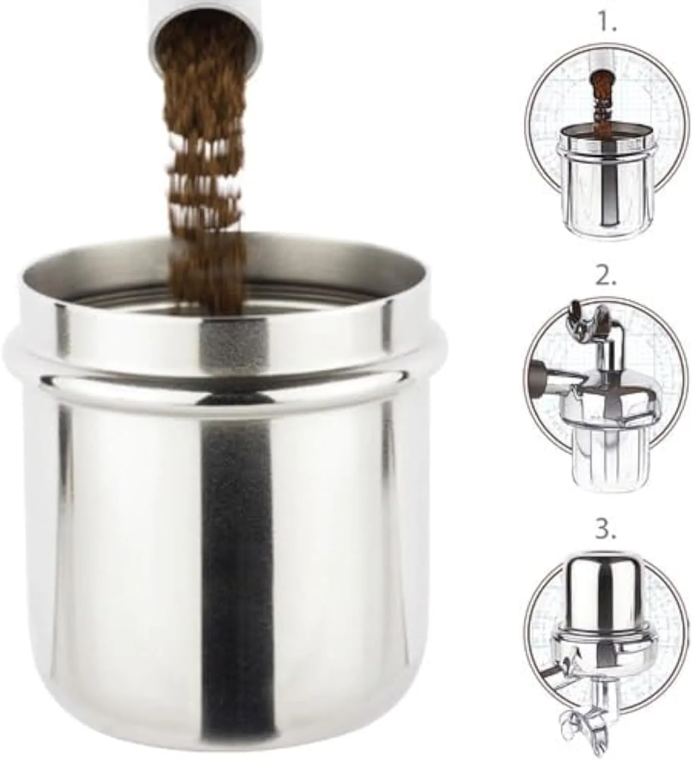 Metallurgica Motta Barista Stainless Steel Coffee / Espresso Dosing Cup, 60 mm