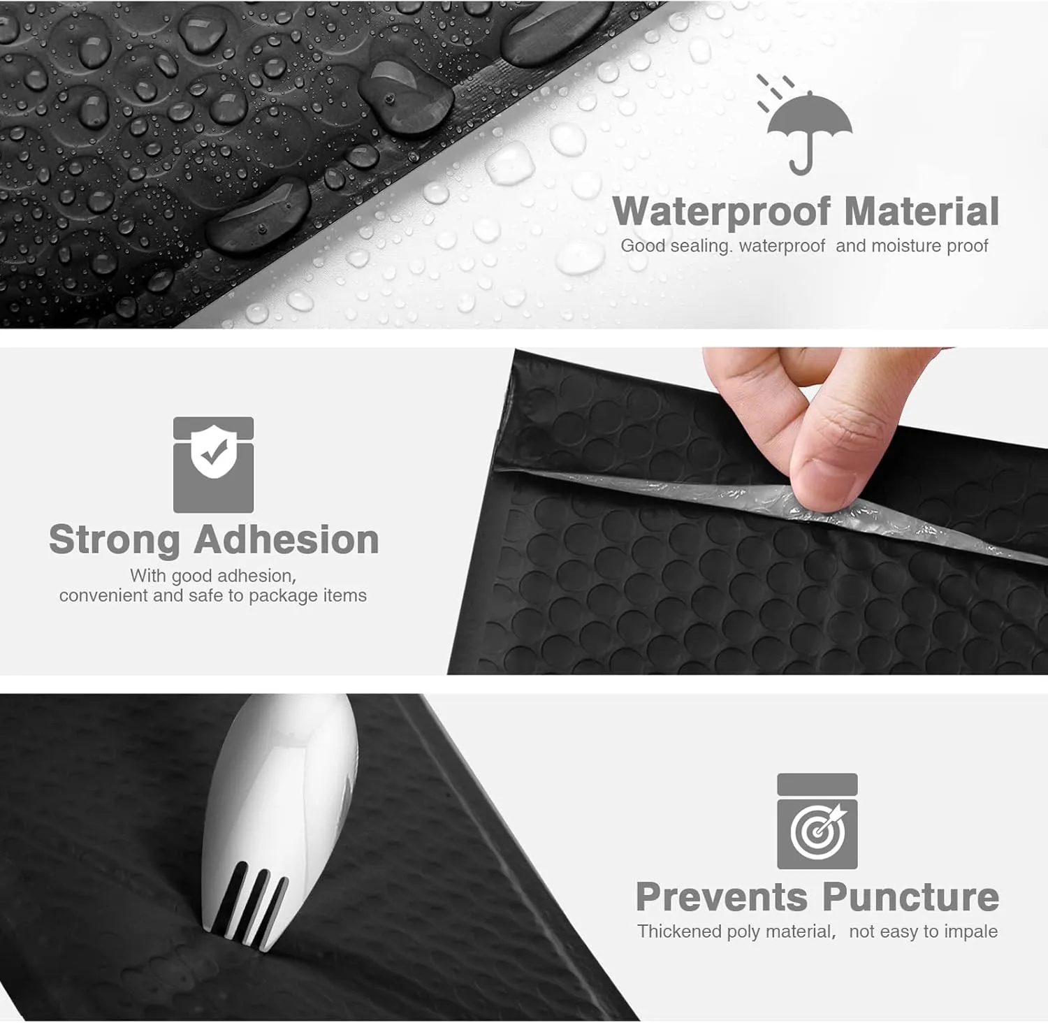 Metronic Bubble Mailer 4x8 Inch 100 Pack Usable Size 4x7" Black Bubble Envelopes Padded Envelopes Self-Seal, Cushioning Padded Mailers for Gifts, Small Items, Makeup Supplies