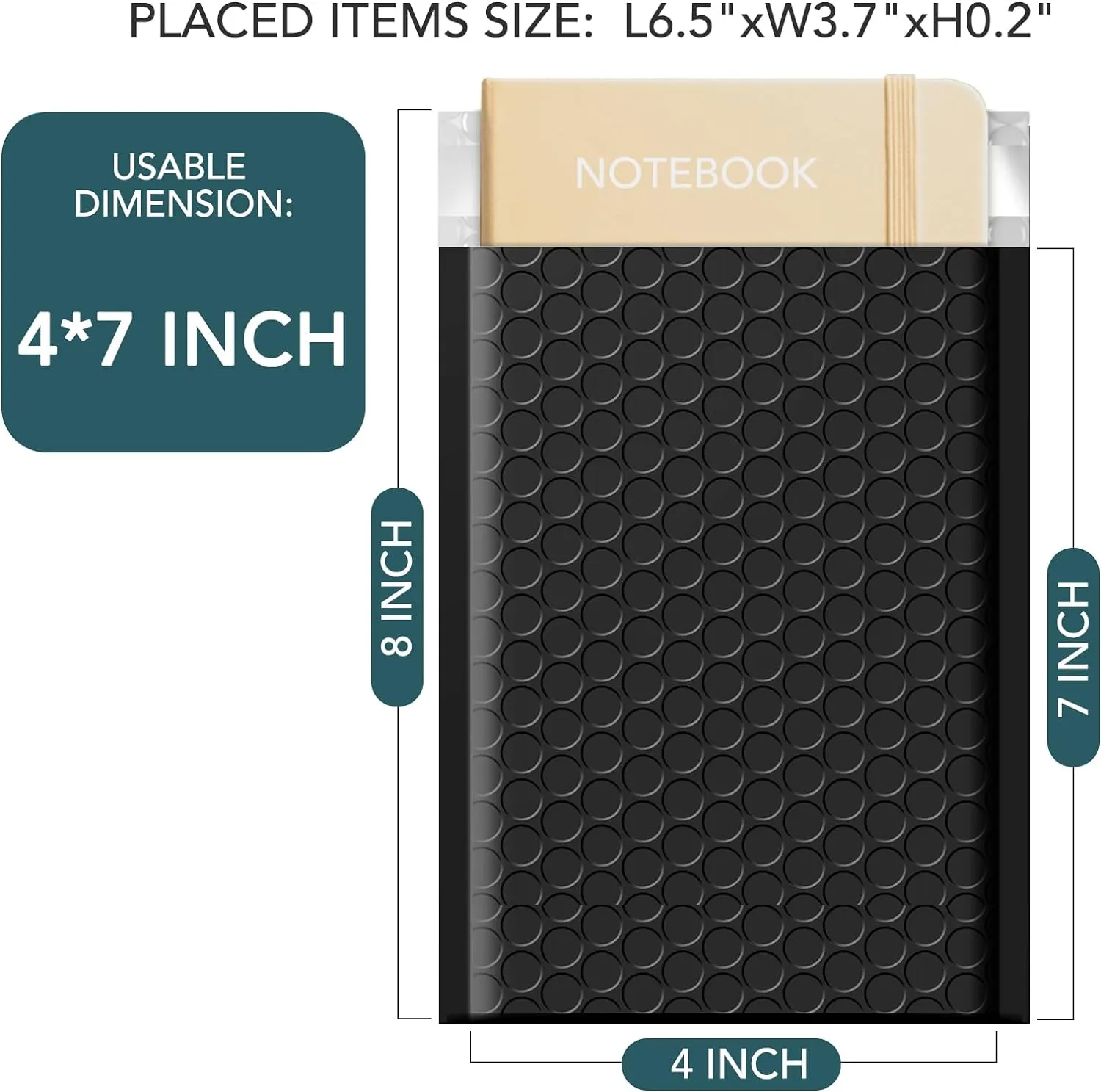 Metronic Bubble Mailer 4x8 Inch 100 Pack Usable Size 4x7" Black Bubble Envelopes Padded Envelopes Self-Seal, Cushioning Padded Mailers for Gifts, Small Items, Makeup Supplies