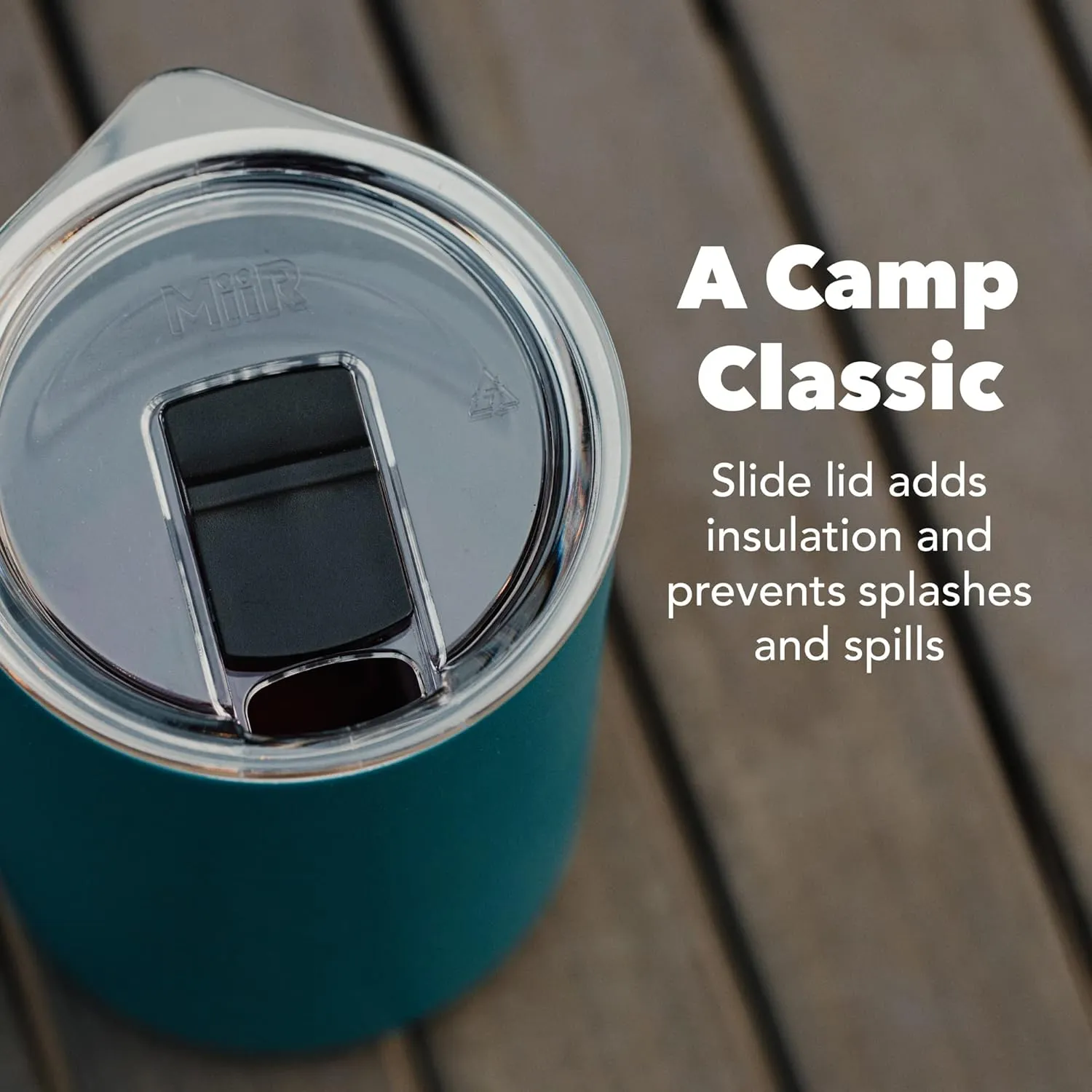 MiiR, Camp Cup, Vacuum Insulated, Stainless Steel with Slide Lid, BPA Free, White, 8 Fluid Ounces