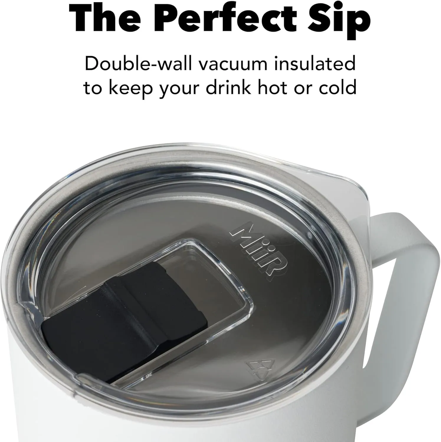 MiiR, Camp Cup, Vacuum Insulated, Stainless Steel with Slide Lid, BPA Free, White, 8 Fluid Ounces