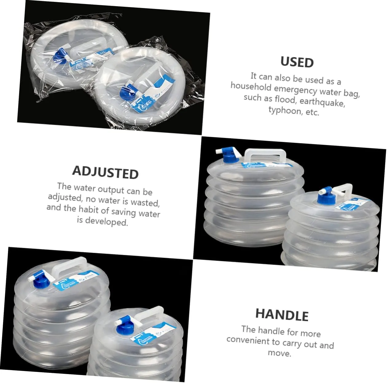Mikikit Strong Collapsible Water Bucket Outdoor Water Holder Pe Material for Occasions