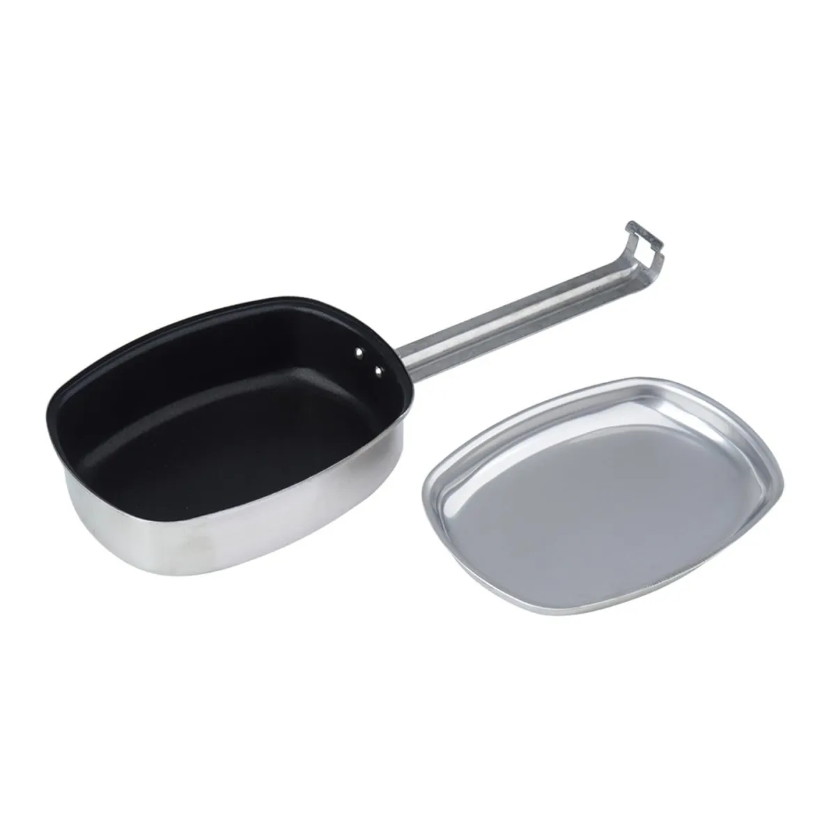MIL-TEC French military-style mess kit stainless steel campfire cookware pan lid