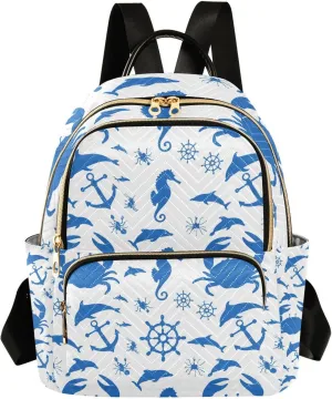 Mini Backpack for Women Oceanic Silhouette Mini Backpack Purse Lightweight Small Daypack, 8.5L