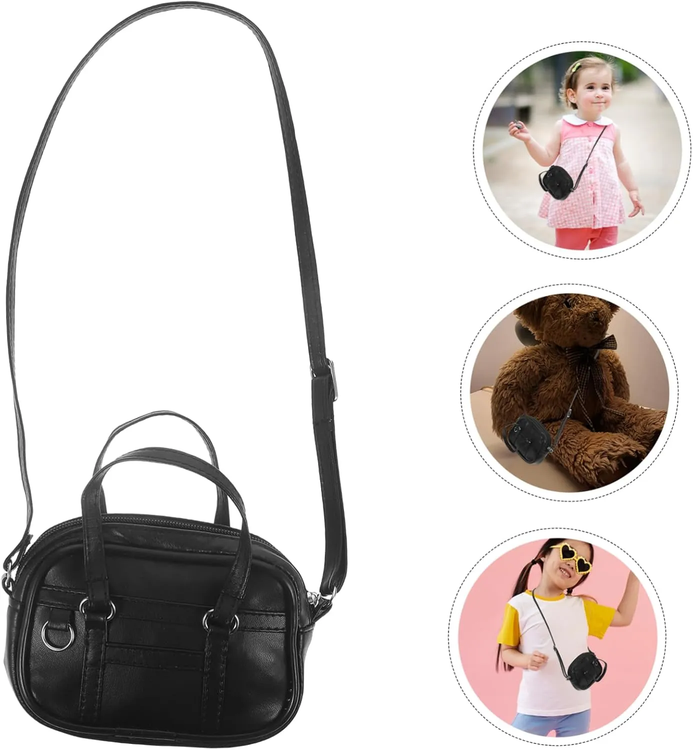 Mini Bag for Dolls Handbag Backpack Mini House Decor Black Large Size Doll Accessories